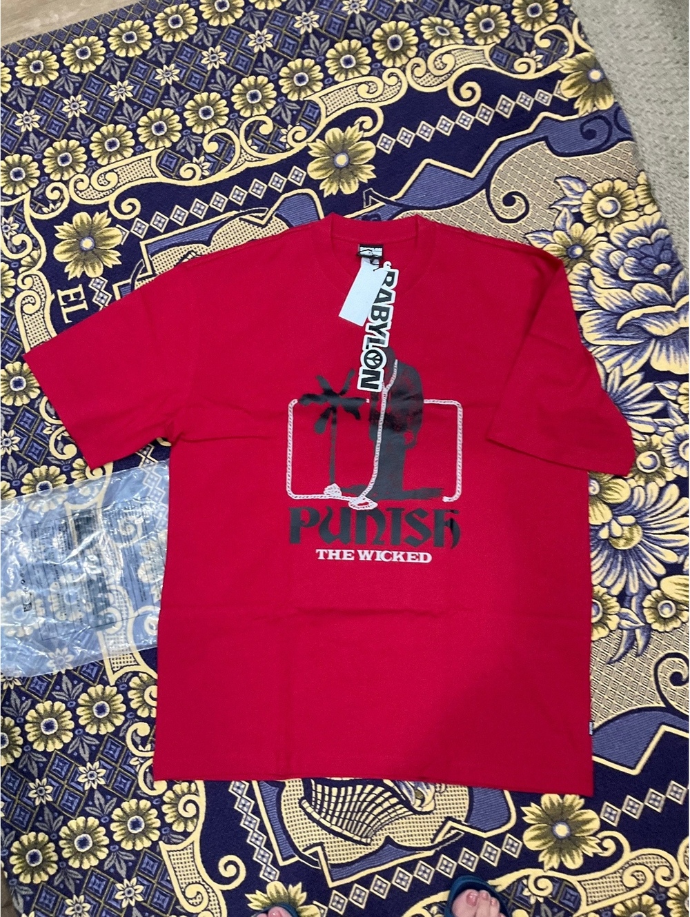 ‘Punish The Wicked‘ Babylon Red XL Men's T-shirt NEW